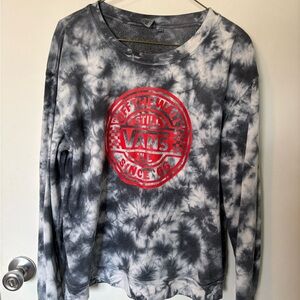 Vans Blue Tie-Dye Crewneck Sweatshirt with Checker Tag
